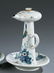 Group of 2 porcelain oil lamps. - 3