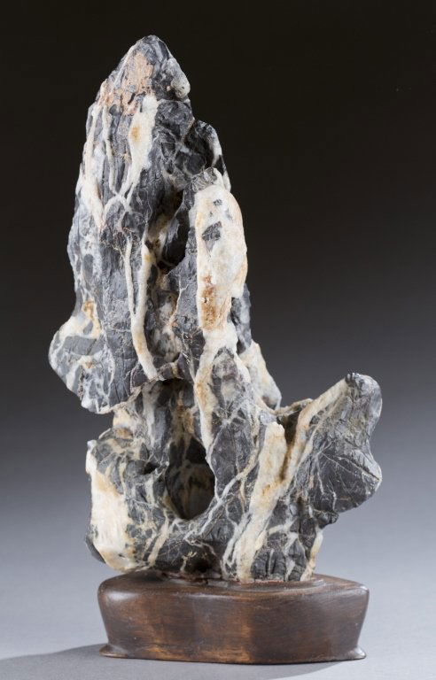 A pair of Chinese scholar rocks on stands. (1 of 9)