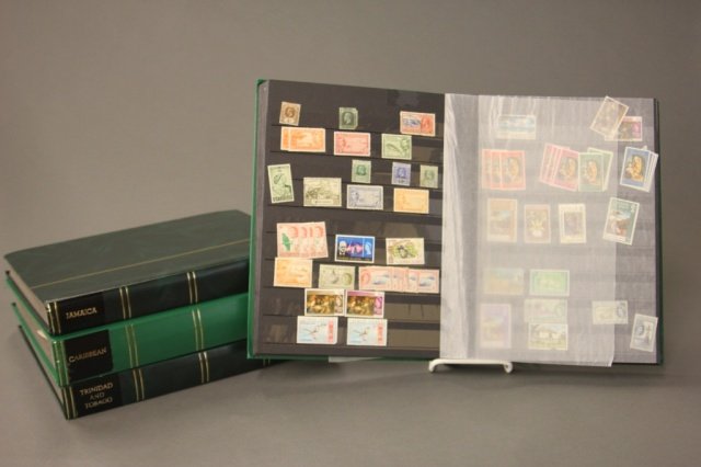 4 Caribbean Islands stamp albums, 20th century (1 of 2)