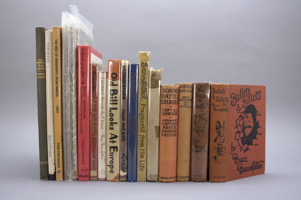 14 Books & 9 Magazines: Bruce Bairnsfather.: [Bruce Bairnsfather] 14 Books & 9 Magazines. Books are 8vo-4to, mostly good or better. Magazines 4to and more worn. Sold with all faults.