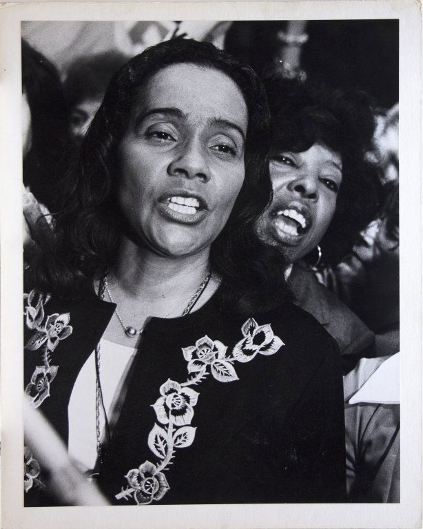 African American photos: portraits & 1 book.: [Black Americana]. 13 Items. ++ Photograph of Coretta Scott King by William Sumits, LIFE photographer. Photo 18 3/8” x 14 ¼” on contemp backing. Near fine. ++ 11 press photos of black children, w