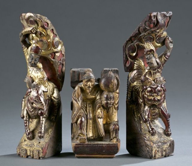 Group of 3 Japanese shrine decorations. (1 of 6)