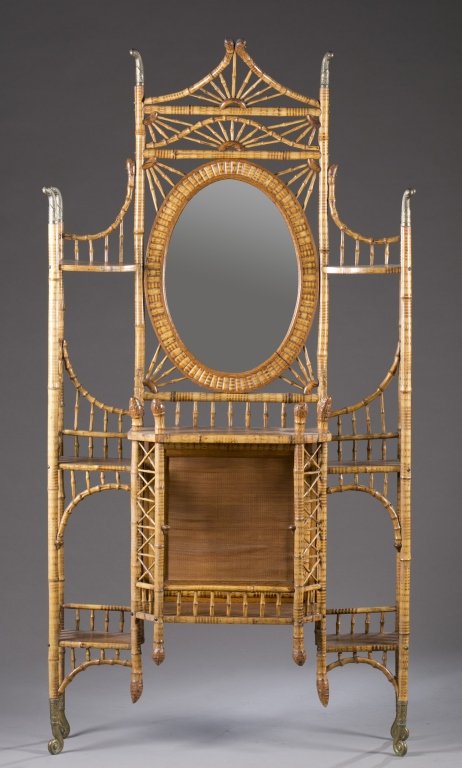 Bamboo hall tree, 19th c. (1 of 6)