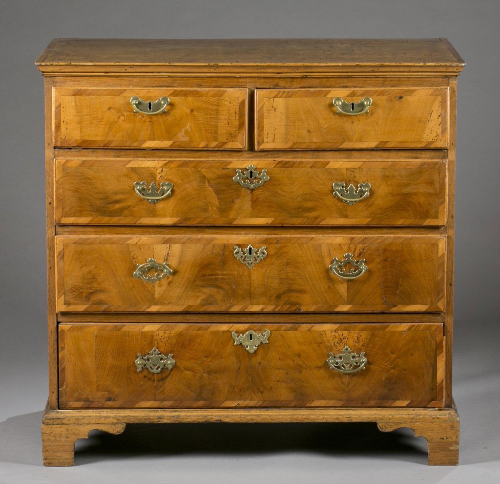 Continental parquetry chest of drawers, 19th c. (1 of 6)
