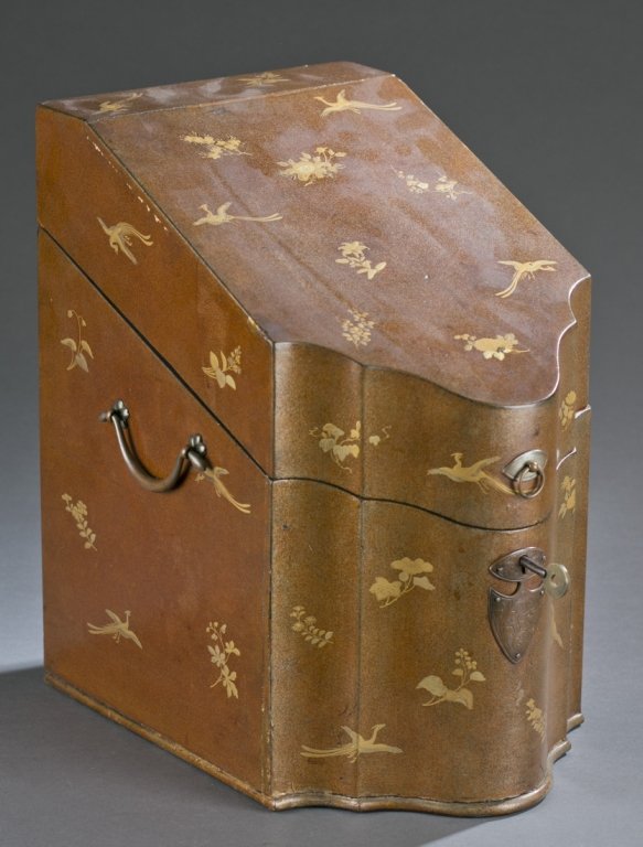 English George III Japanned knife box. c.1800. (1 of 4)