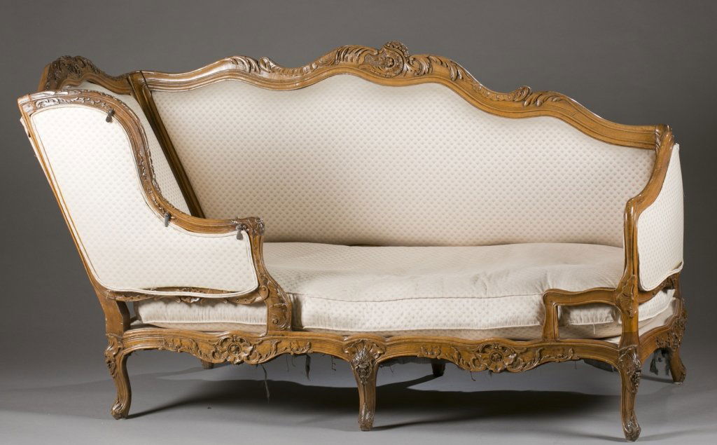 Louis XV style chaise lounge, 19th c. (1 of 5)