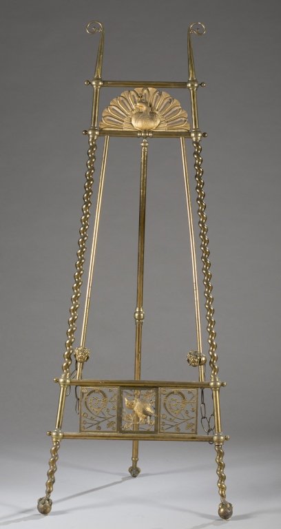 Aesthetic Movement gilt mixed metal easel. (1 of 4)