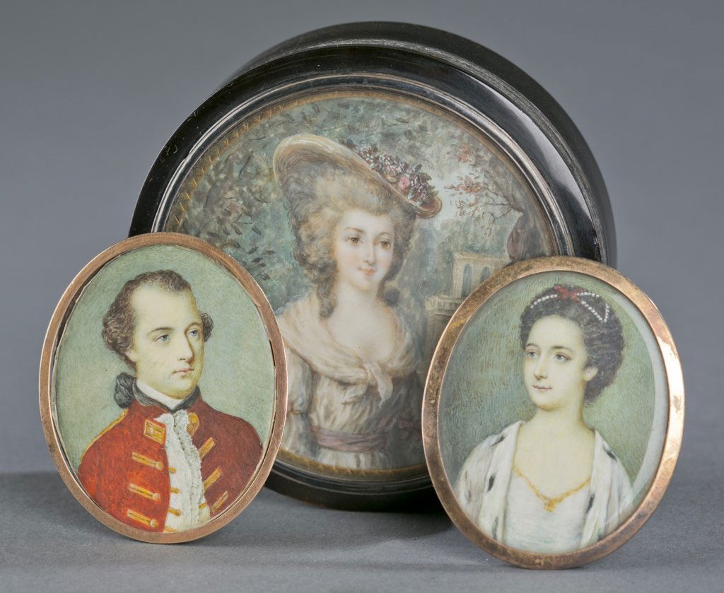 Group of 3 portrait miniatures, 18th / 19th c. (1 of 7)