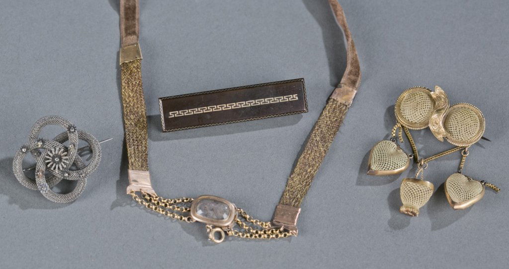 Group of mourning jewelry, 19th century. (1 of 6)