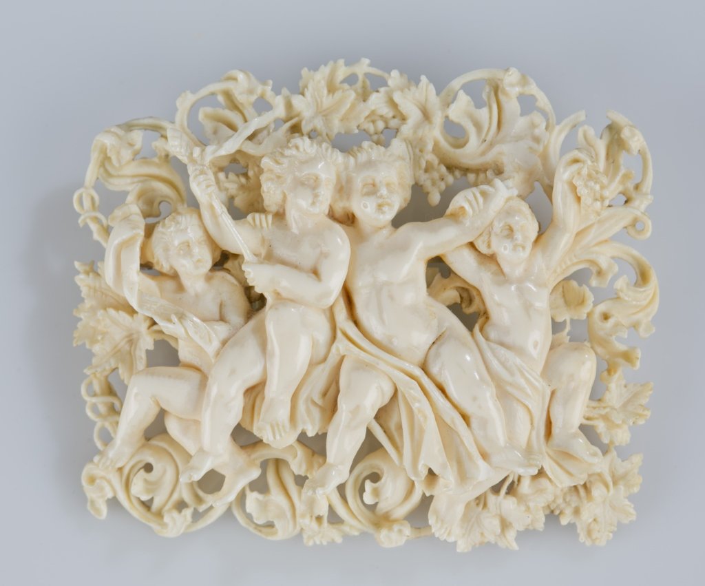 Carved Renaissance revival ivory brooch. (1 of 6)