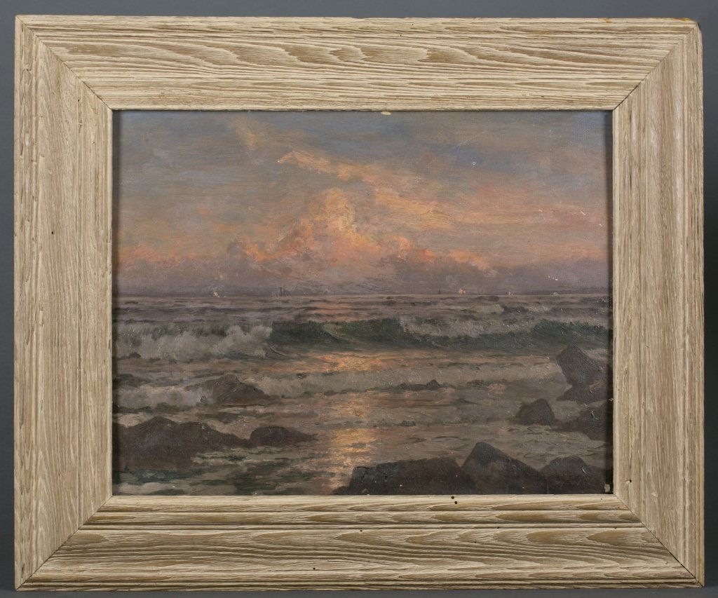 An impressionist sunset seascape, o/c. (1 of 4)