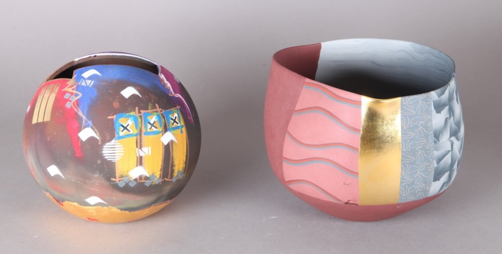 Two studio art pottery bowls. (1 of 6)