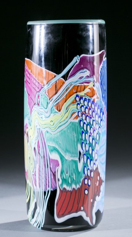 Peter Ridabock art glass vase. (1 of 5)