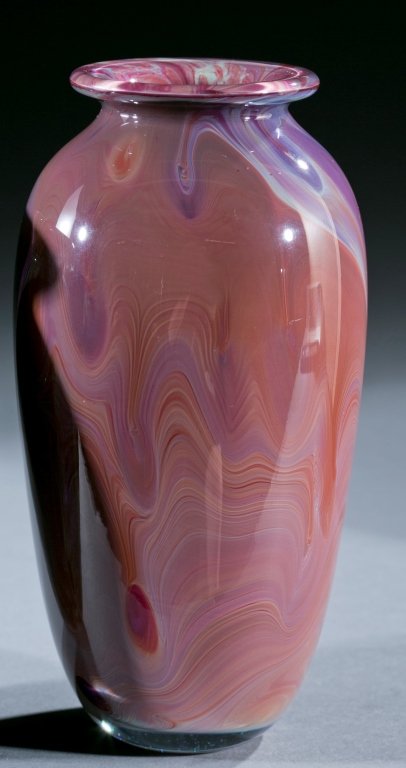 Studio art glass vase by Mark Peiser. 1971. A ta (1 of 3)