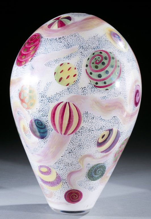 Large studio art glass vase by Anthony Corradetti. (1 of 7)