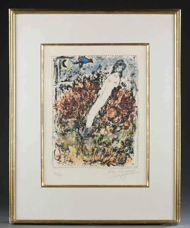 Chagall, "La Jeune Fille au Bouquet" lithograph. (1 of 5)