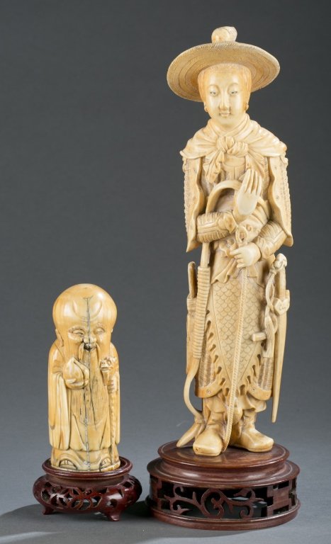 Group of 2 Chinese ivory statues. (1 of 6)