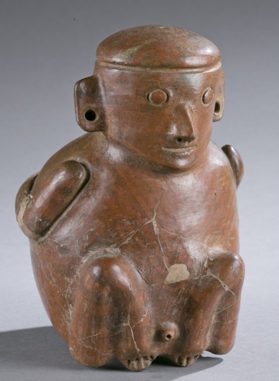 Requay seated pottery figure. (1 of 4)