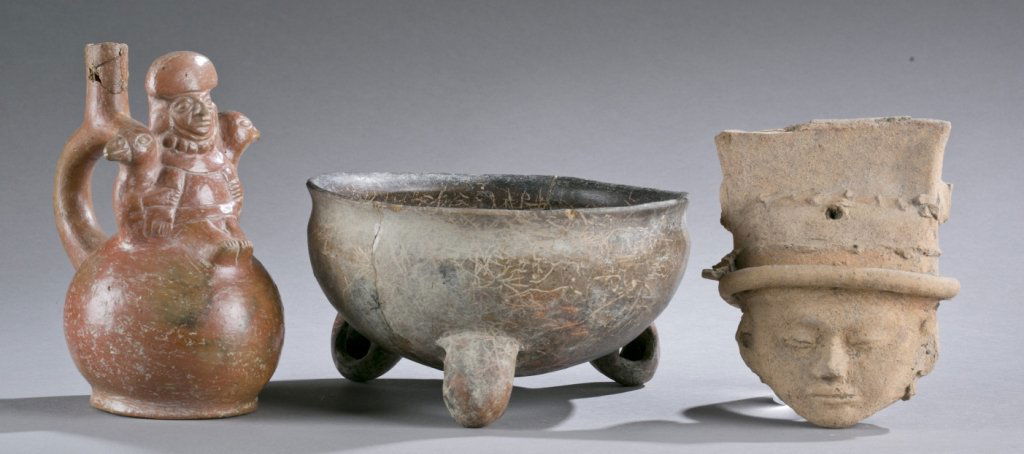 Group of 3 Pre-Columbian pottery objects. (1 of 10)