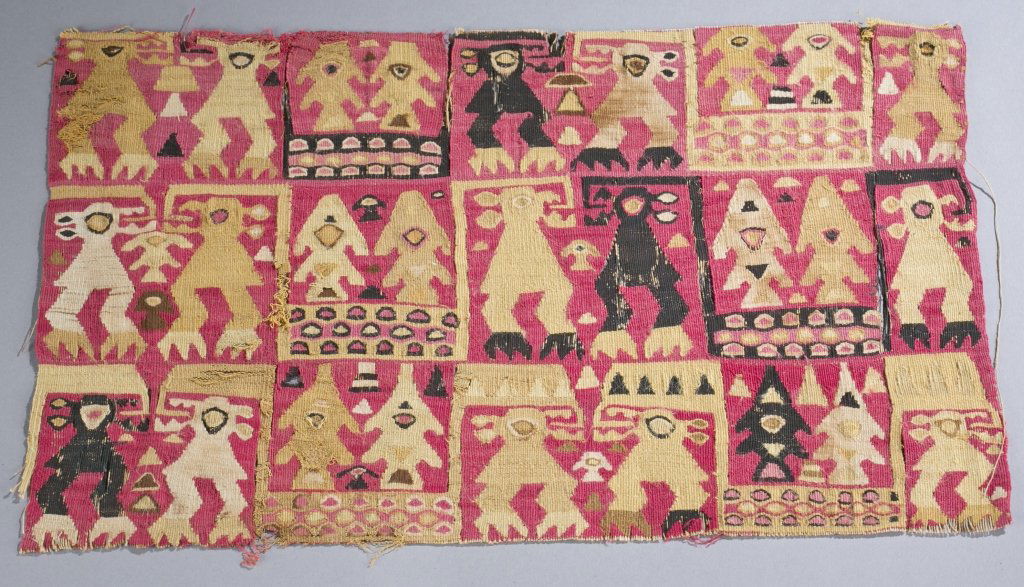 Chancay Peruvian textile fragment. CE1000-1470. (1 of 6)