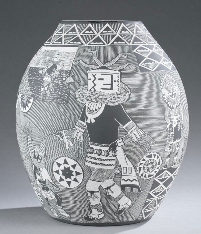 Acoma Pueblo pottery jar by Stidiya'araits'a. (1 of 6)
