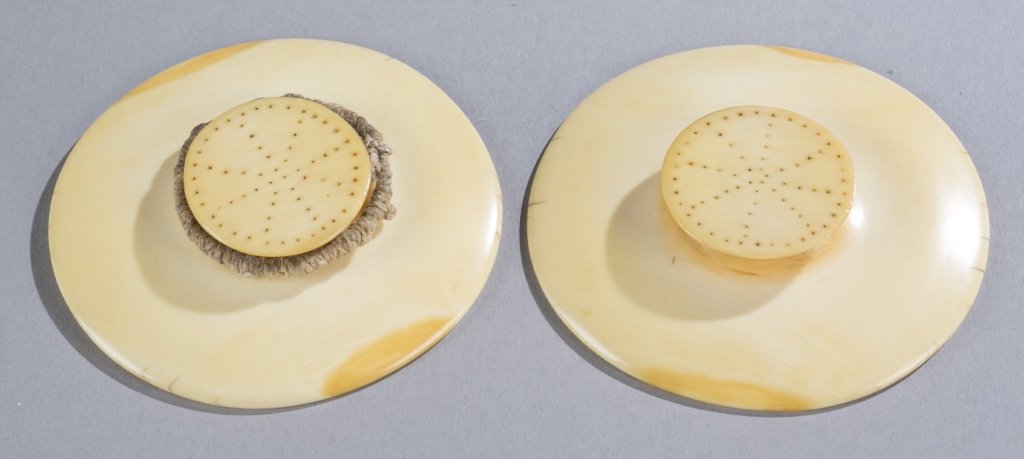 Pair of East African ivory lip plugs. (1 of 5)