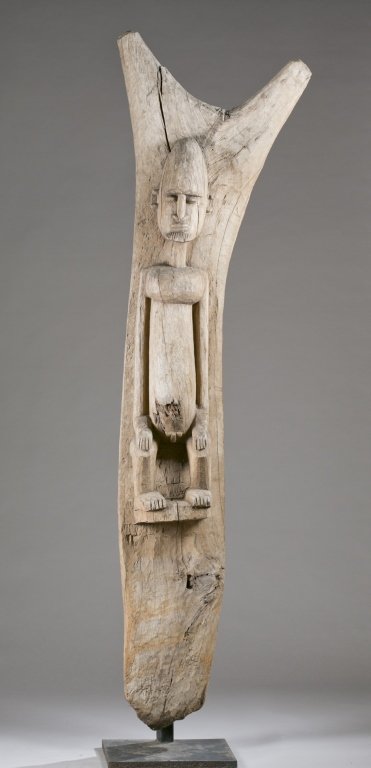 A male Toguna house post. 20th c. (1 of 3)