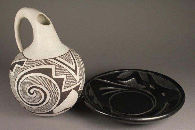 Group of 2 Pueblo pottery items. (1 of 9)