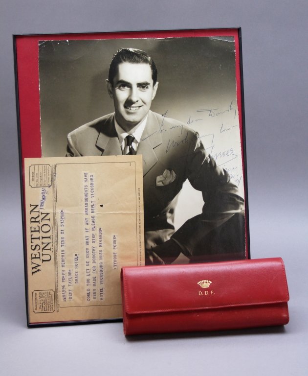 Tyrone Power sgd. Photo, etc. to Dorothy DiFrasso (1 of 4)