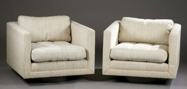 Harvey Probber cube swivel chairs. c.1965. (1 of 4)