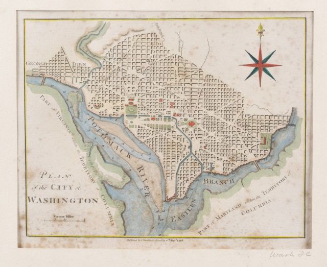 Map for the Plan of the City of Washington. c.1799 (1 of 4)