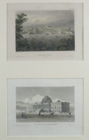 4 etchings / lithographs of Washington, D.C. (1 of 8)
