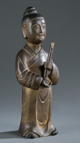 Chinese gilt lacquer standing figure. (1 of 5)