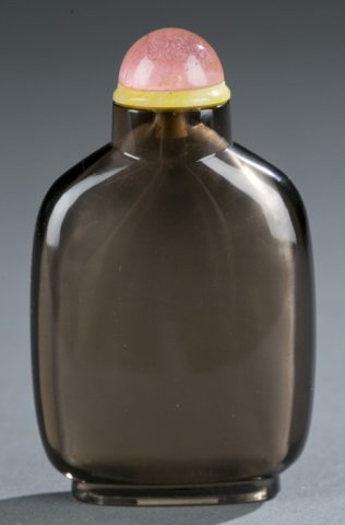 Chinese smoky quartz snuff bottle. (1 of 6)