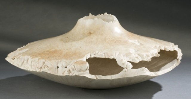 Michael Peterson maple burl sculpted art vase. (1 of 6)