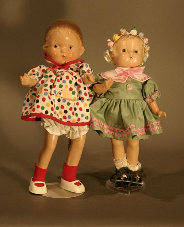 Pair of Effanbee Patseyette composition dolls.: Pair of Effanbee Patseyette composition dolls.