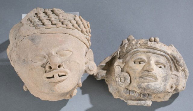 Group of Vera Cruz & Mayan head fragments. (1 of 10)