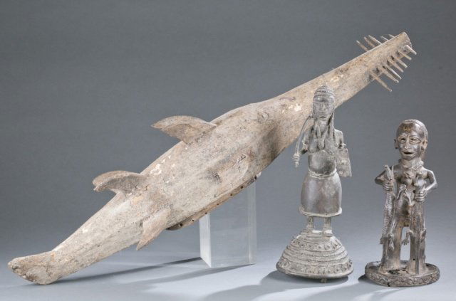 2 Standing metal figures and water spirit. (1 of 7)