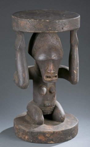 Songe caryatid stool. (1 of 5)