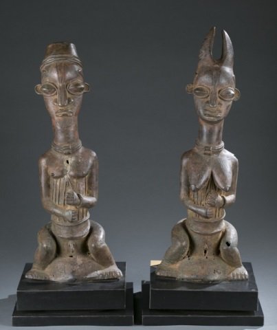 Ijebu brass couple figure. (1 of 10)