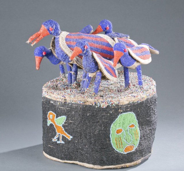 Beaded Yoruba crown with birds. (1 of 6)
