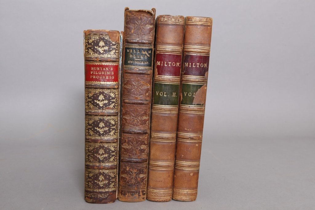 4 Vols incl: Swinburne. WILLIAM BLAKE. 1868.: [Literature] 3 Titles (4 Vols). ++ Algernon Charles Swinburne. WILLIAM BLAKE. A Critical Essay. Lon: John Camden Hotten, 1868. Second edition of the 1st book of literary criticism focusing on Blake. 9