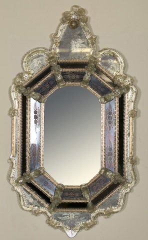 Venetian octagon glass mirror, c. 20th century. (1 of 6)