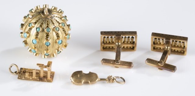 Group of 4 whimsical gold items. (1 of 6)