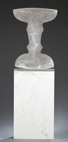 Large aluminum and marble sculpture, signed BP. (1 of 3)