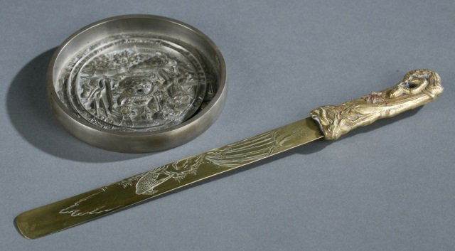 Japanese mirror and letter opener. (1 of 6)