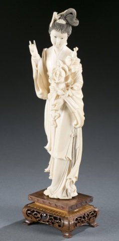 Chinese ivory carving of a fairy. (1 of 6)