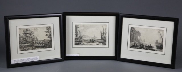 Group of 4 etchings attributed to Claude Lorrain. (1 of 6)