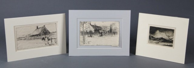 Group of 3 etchings by DY Cameron. (1 of 7)