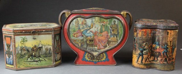Group of 3 genre art biscuit tins. (1 of 8)